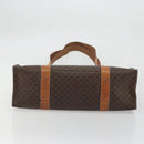 CELINE Macadam Canvas Tote Bag PVC Leather Brown Gold Auth BA12120-5