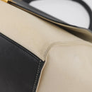 CELINE Trapeze Hand Bag Canvas Leather 2way Gold Beige Auth BA12121A-16