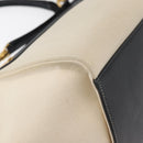 CELINE Trapeze Hand Bag Canvas Leather 2way Gold Beige Auth BA12121A-17