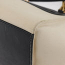 CELINE Trapeze Hand Bag Canvas Leather 2way Gold Beige Auth BA12121A-18