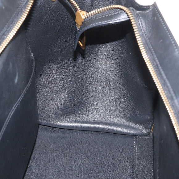 CELINE Trapeze Hand Bag Canvas Leather 2way Gold Beige Auth BA12121A