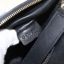 CELINE Trapeze Hand Bag Canvas Leather 2way Gold Beige Auth BA12121A-12
