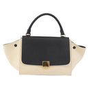 CELINE Trapeze Hand Bag Canvas Leather 2way Gold Beige Auth BA12121A-13