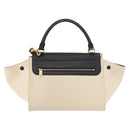 CELINE Trapeze Hand Bag Canvas Leather 2way Gold Beige Auth BA12121A-2