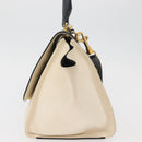 CELINE Trapeze Hand Bag Canvas Leather 2way Gold Beige Auth BA12121A-3