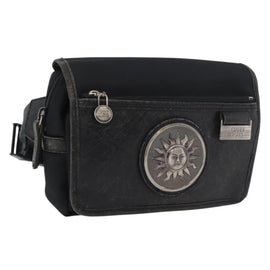 Gianni Versace Waist bag Nylon Black Silver Auth BA12122A