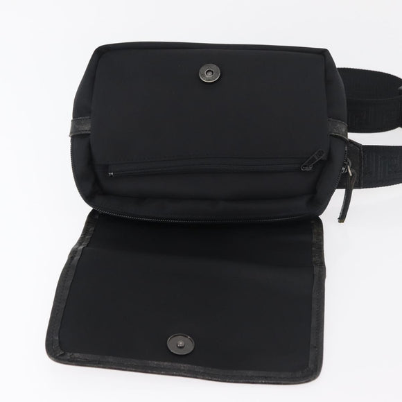 Gianni Versace Waist bag Nylon Black Silver Auth BA12122A