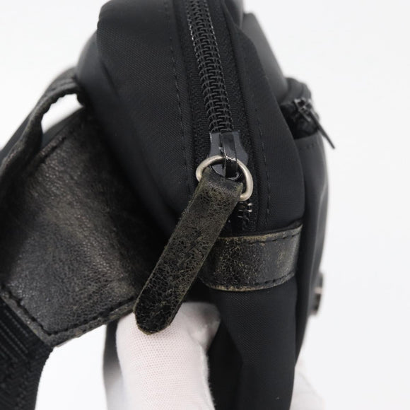 Gianni Versace Waist bag Nylon Black Silver Auth BA12122A