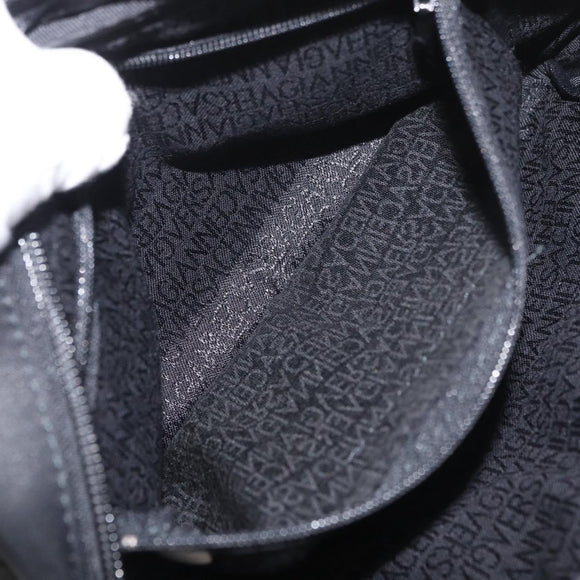 Gianni Versace Waist bag Nylon Black Silver Auth BA12122A