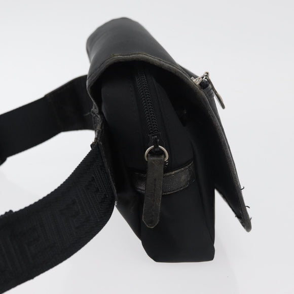 Gianni Versace Waist bag Nylon Black Silver Auth BA12122A