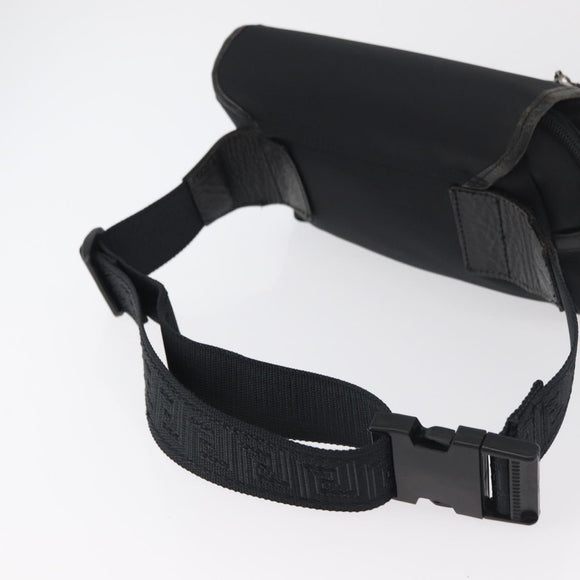 Gianni Versace Waist bag Nylon Black Silver Auth BA12122A