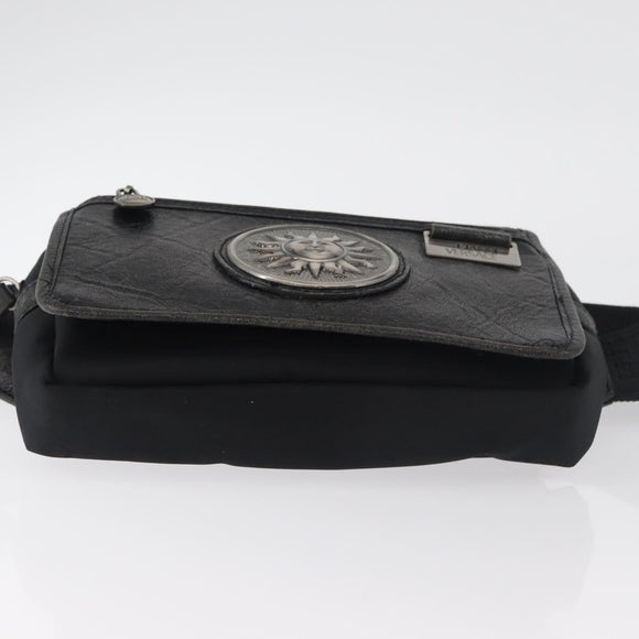 Gianni Versace Waist bag Nylon Black Silver Auth BA12122A