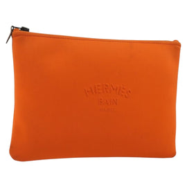 HERMES Neovan Pouch Nylon Orange Auth BA12123