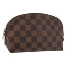LOUIS VUITTON Damier Ebene Pochette Cosmetic PM Pouch N47516 LV Auth BA12124-1