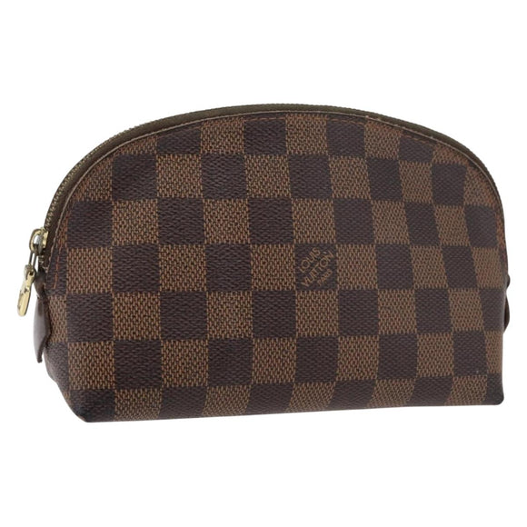 LOUIS VUITTON Damier Ebene Pochette Cosmetic PM Pouch N47516 LV Auth BA12124