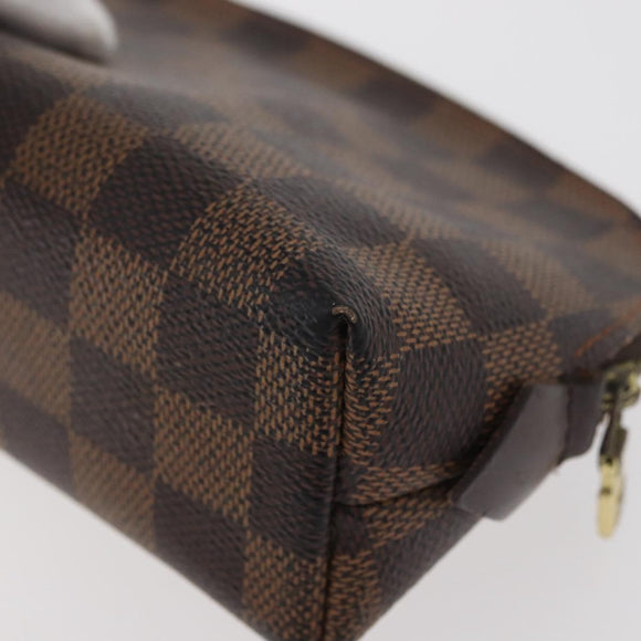 LOUIS VUITTON Damier Ebene Pochette Cosmetic PM Pouch N47516 LV Auth BA12124