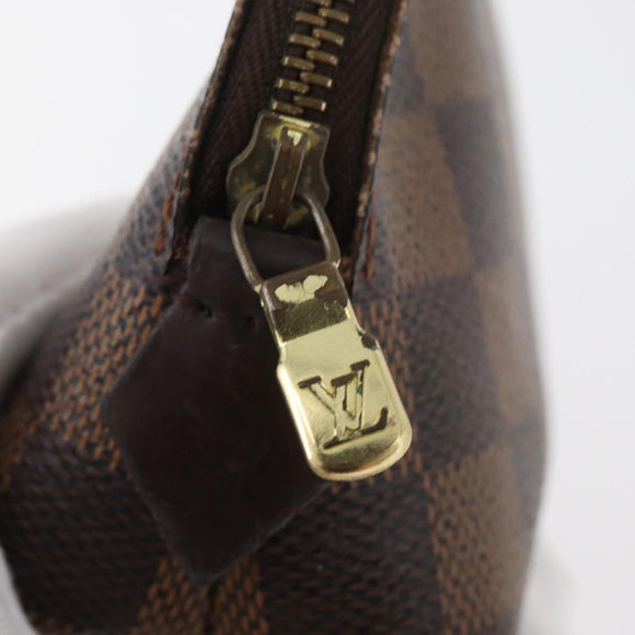 LOUIS VUITTON Damier Ebene Pochette Cosmetic PM Pouch N47516 LV Auth BA12124