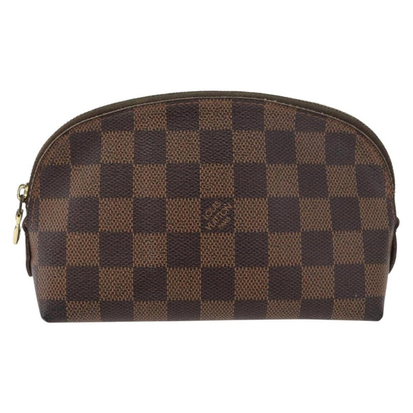 LOUIS VUITTON Damier Ebene Pochette Cosmetic PM Pouch N47516 LV Auth BA12124
