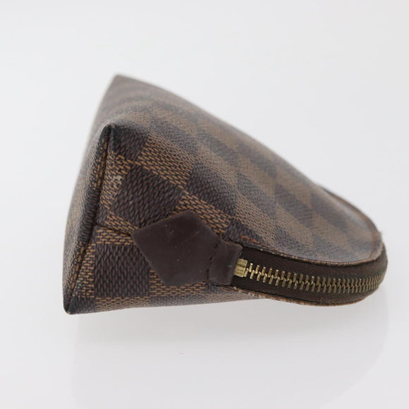 LOUIS VUITTON Damier Ebene Pochette Cosmetic PM Pouch N47516 LV Auth BA12124