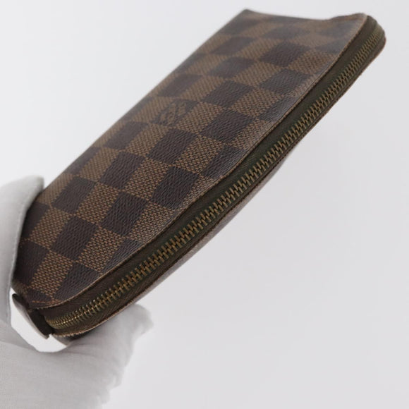 LOUIS VUITTON Damier Ebene Pochette Cosmetic PM Pouch N47516 LV Auth BA12124
