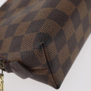 LOUIS VUITTON Damier Ebene Pochette Cosmetic PM Pouch N47516 LV Auth BA12124-7
