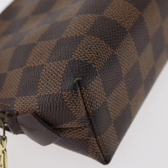 LOUIS VUITTON Damier Ebene Pochette Cosmetic PM Pouch N47516 LV Auth BA12124