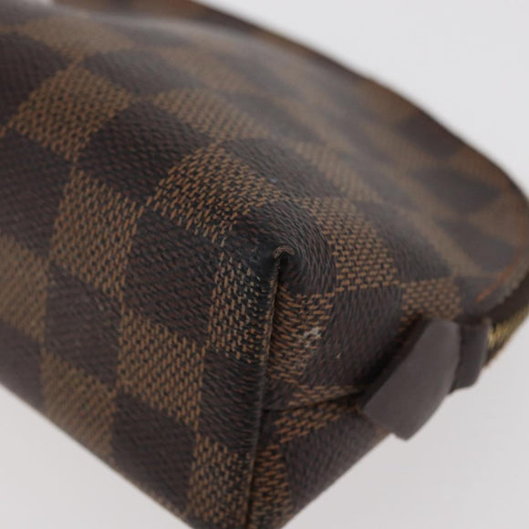 LOUIS VUITTON Damier Ebene Pochette Cosmetic PM Pouch N47516 LV Auth BA12124
