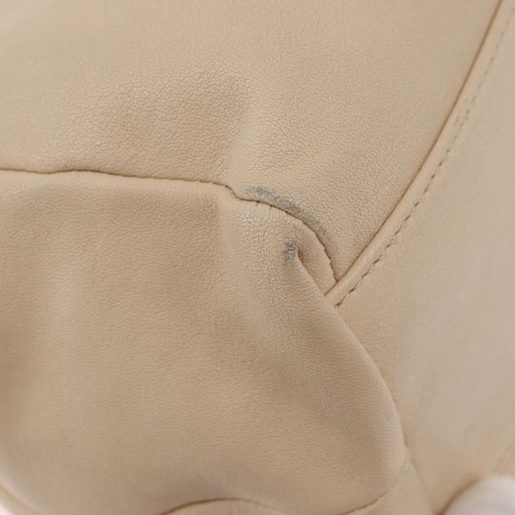Salvatore Ferragamo Vala Hand Bag Leather 2way Ivory Gold Auth BA12126A