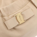 Salvatore Ferragamo Vala Hand Bag Leather 2way Ivory Gold Auth BA12126A-19