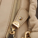 Salvatore Ferragamo Vala Hand Bag Leather 2way Ivory Gold Auth BA12126A-10