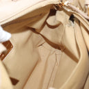 Salvatore Ferragamo Vala Hand Bag Leather 2way Ivory Gold Auth BA12126A-22