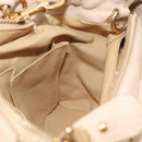 Salvatore Ferragamo Vala Hand Bag Leather 2way Ivory Gold Auth BA12126A-25