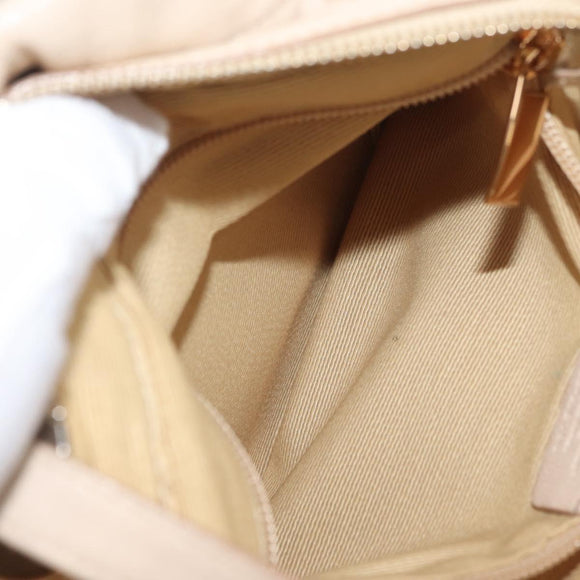 Salvatore Ferragamo Vala Hand Bag Leather 2way Ivory Gold Auth BA12126A