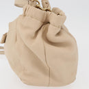Salvatore Ferragamo Vala Hand Bag Leather 2way Ivory Gold Auth BA12126A-3