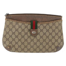 GUCCI GG Supreme Web Sherry Line Bag PVC Beige Gold Red 904 02 026 Auth BA12127-2