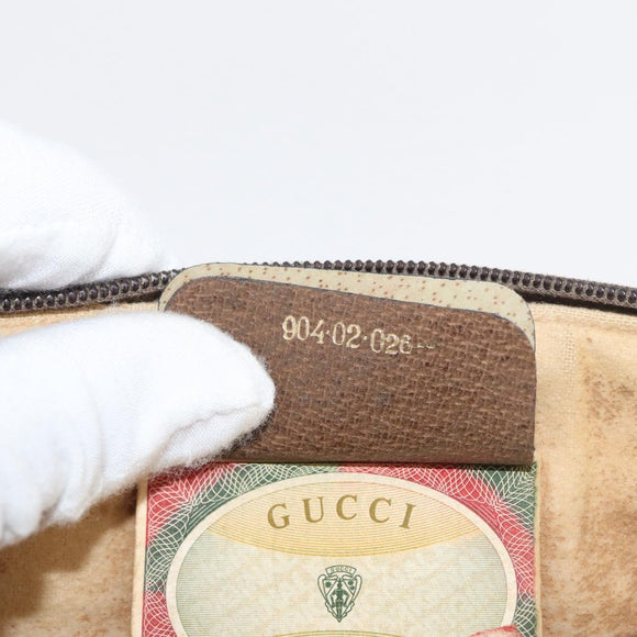 GUCCI GG Supreme Web Sherry Line Bag PVC Beige Gold Red 904 02 026 Auth BA12127