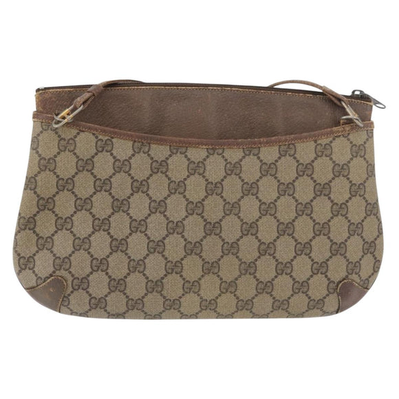 GUCCI GG Supreme Web Sherry Line Bag PVC Beige Gold Red 904 02 026 Auth BA12127