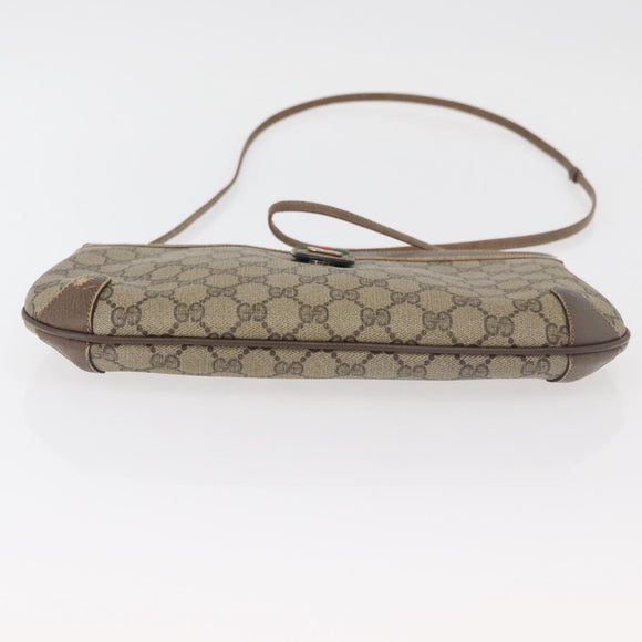 GUCCI GG Supreme Web Sherry Line Bag PVC Beige Gold Red 904 02 026 Auth BA12127