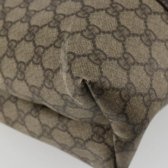 GUCCI GG Supreme Tote Bag PVC Beige Gold 223668 Auth BA12128