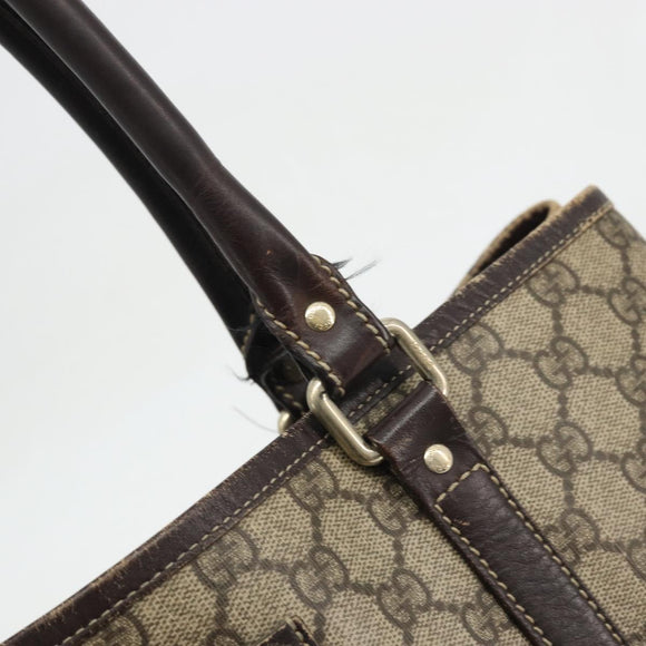 GUCCI GG Supreme Tote Bag PVC Beige Gold 223668 Auth BA12128