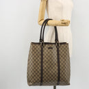 GUCCI GG Supreme Tote Bag PVC Beige Gold 223668 Auth BA12128-24