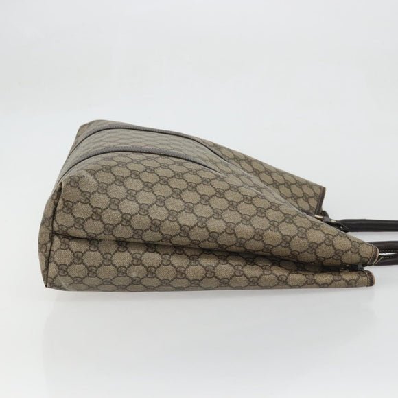 GUCCI GG Supreme Tote Bag PVC Beige Gold 223668 Auth BA12128