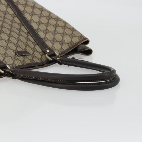 GUCCI GG Supreme Tote Bag PVC Beige Gold 223668 Auth BA12128