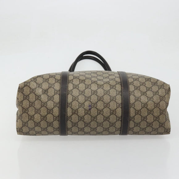 GUCCI GG Supreme Tote Bag PVC Beige Gold 223668 Auth BA12128