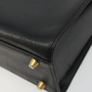 Gianni Versace Hand Bag Leather Black Gold Auth BA12129A-15