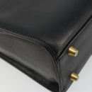 Gianni Versace Hand Bag Leather Black Gold Auth BA12129A-16