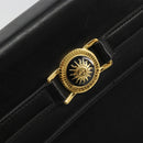 Gianni Versace Hand Bag Leather Black Gold Auth BA12129A-17