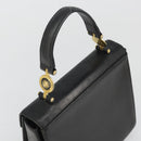 Gianni Versace Hand Bag Leather Black Gold Auth BA12129A-6