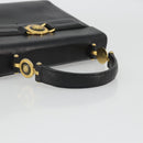 Gianni Versace Hand Bag Leather Black Gold Auth BA12129A-7
