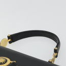 Gianni Versace Hand Bag Leather Black Gold Auth BA12129A-8